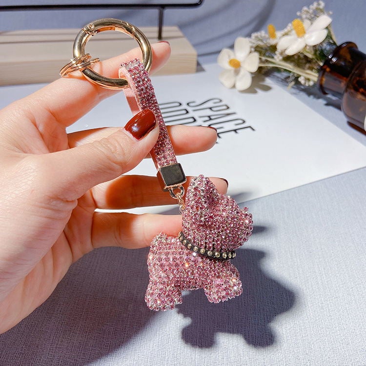 Diamond French Bulldog Keychain