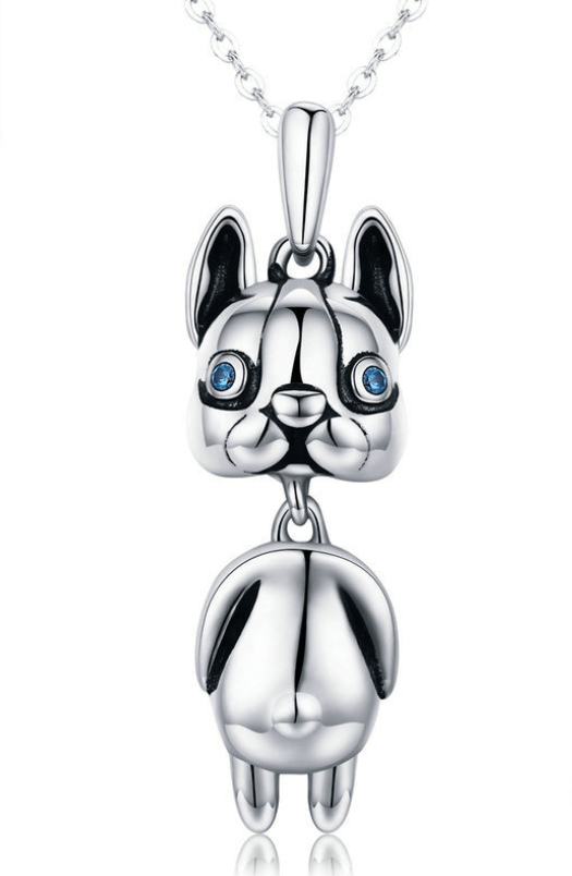 925 Sterling Silver Bulldog Necklace