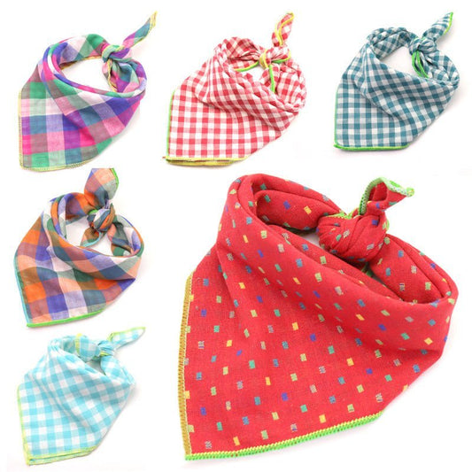 Plaid Cotton French Bulldog Bandanas