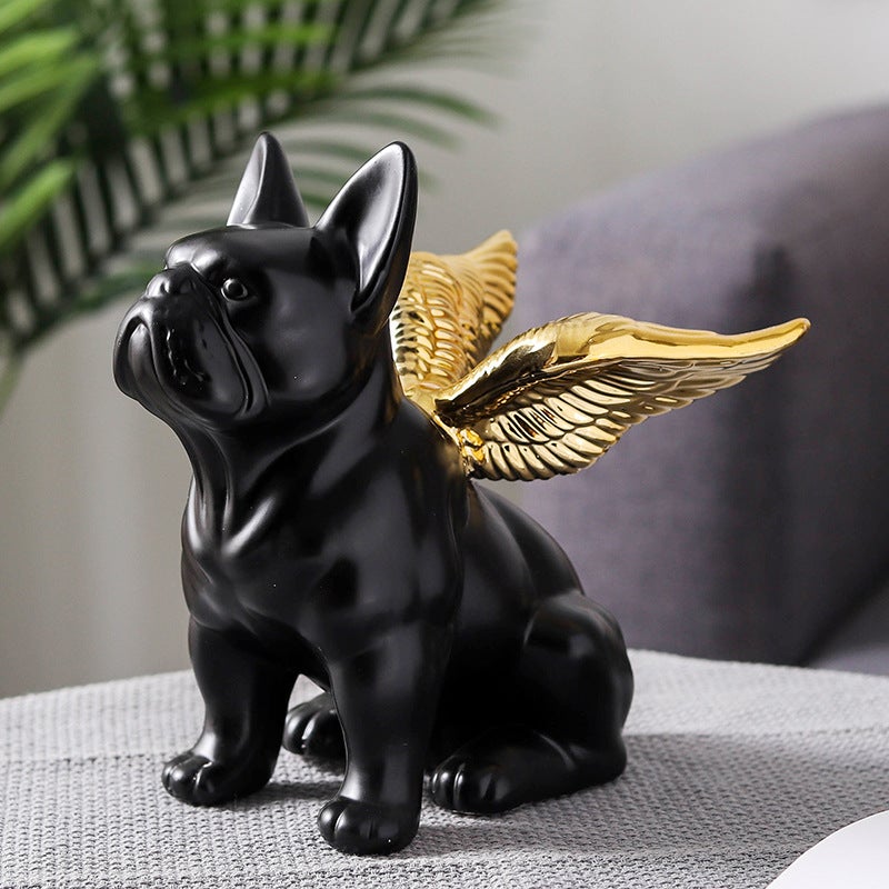 French Bulldog Angel Handmade Statue