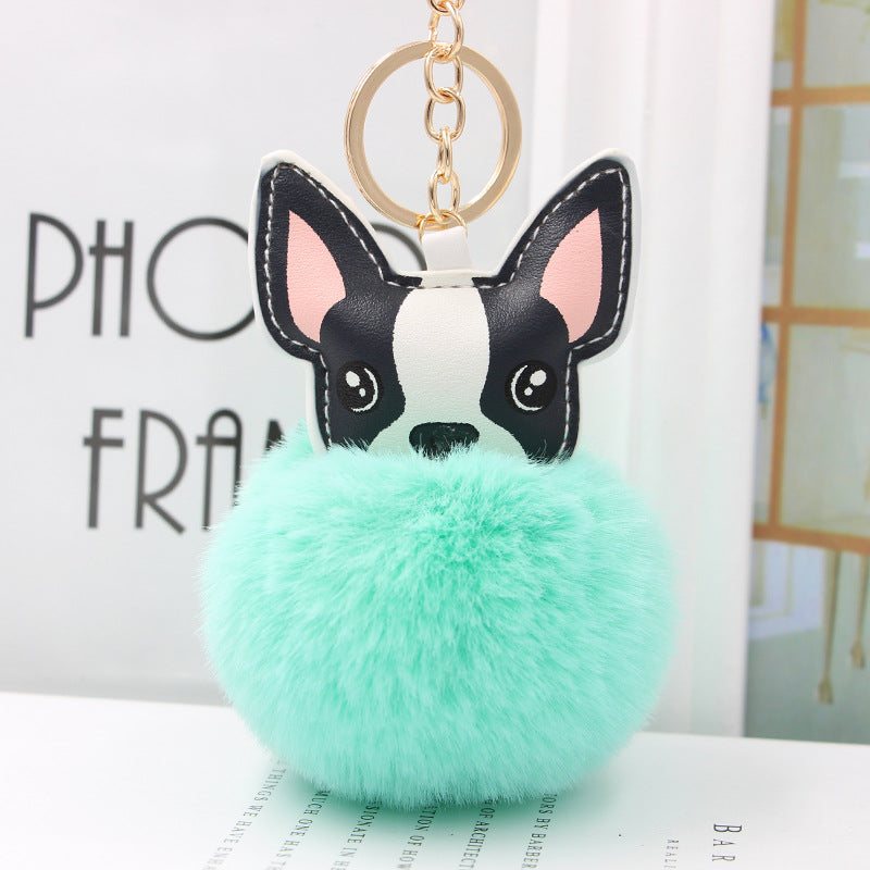 Fur Cartoon French Bulldog Keychains