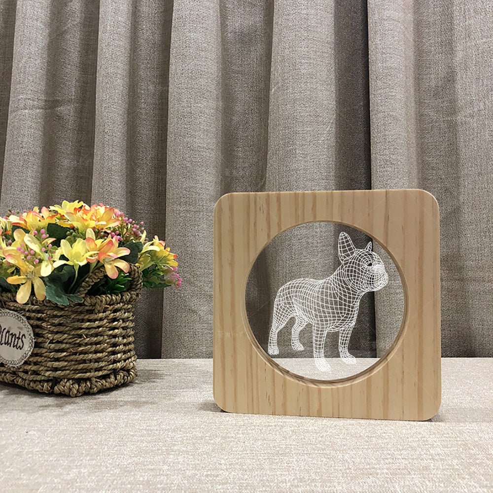 French Bulldog 3D Wood Acrylic Lamp