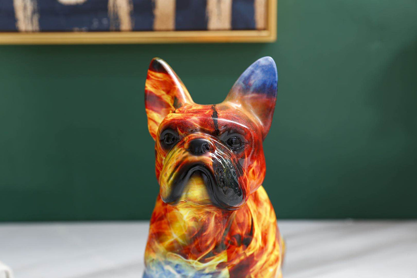 Ice and Fire French Bulldog Statue