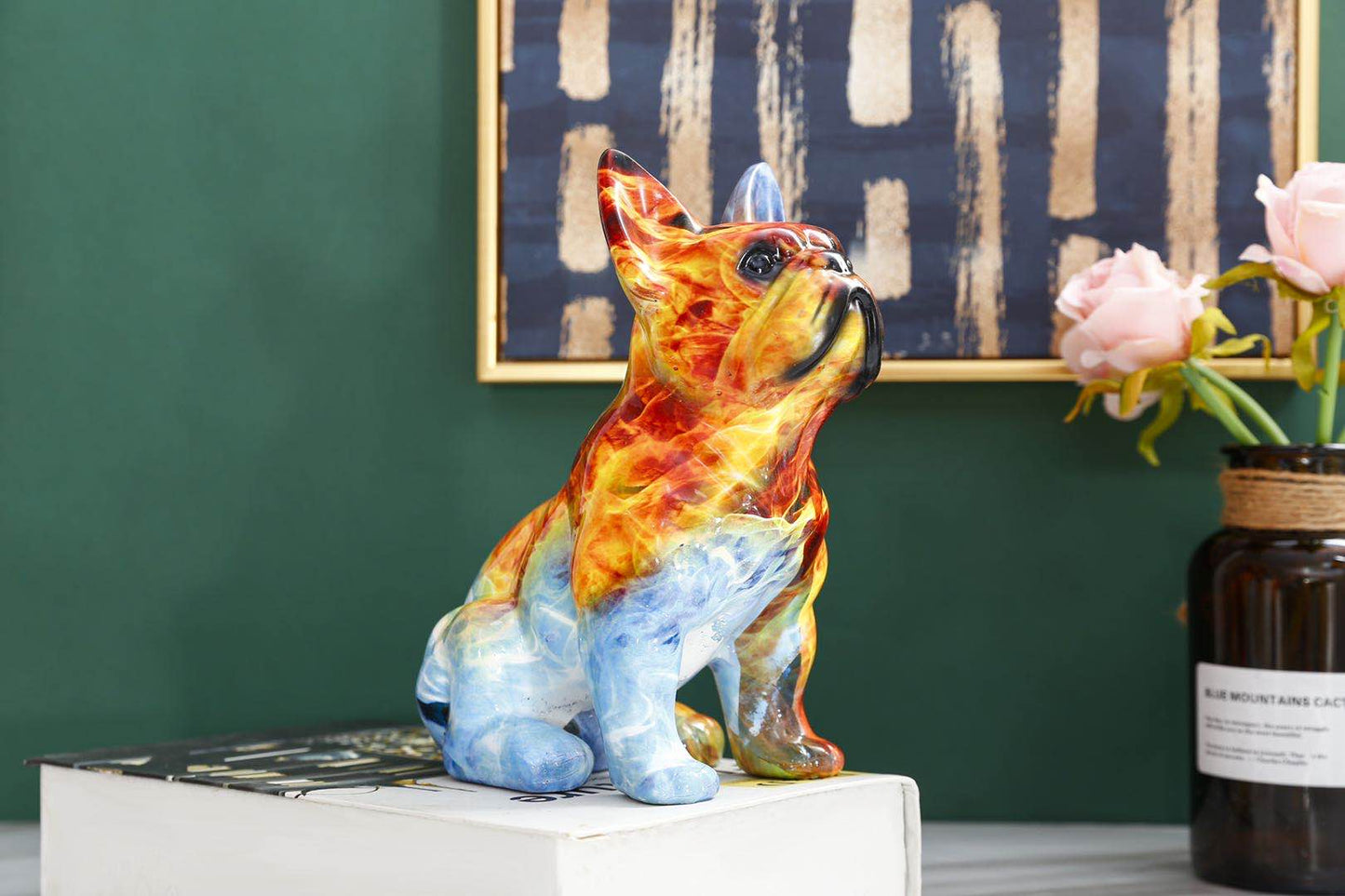 Ice and Fire French Bulldog Statue