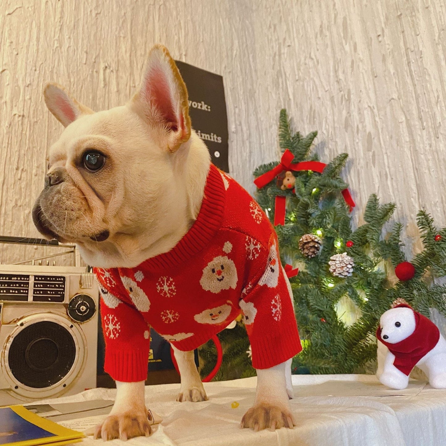 Wool French Bulldog Christmas Sweater