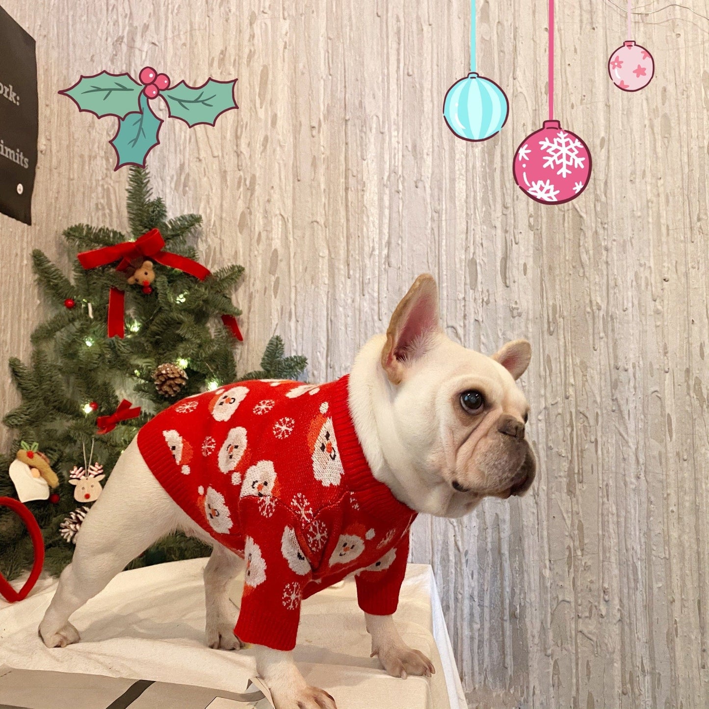 Wool French Bulldog Christmas Sweater