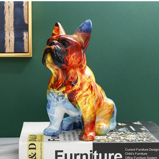 Ice and Fire French Bulldog Statue